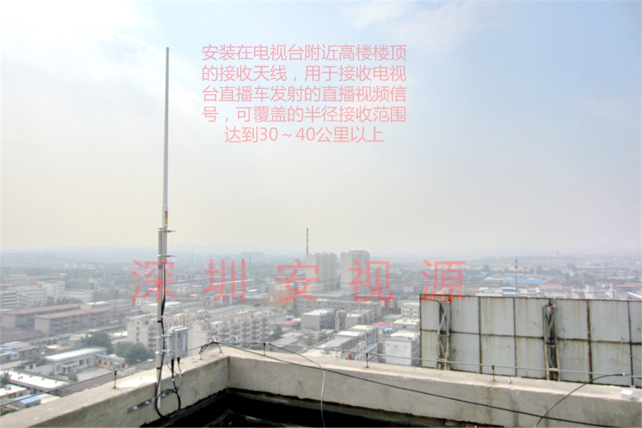用于接收電視臺直播車發(fā)射的直播視頻信號，可覆蓋的半徑接收范圍達到30～40公里以上